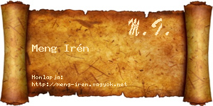 Meng Irén névjegykártya